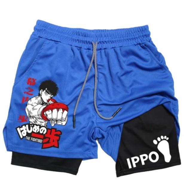 IPPO Аниме Спортивные Шорты Мужские Бокс Муай Тай Кикбоксинг ММА Mix Боевые Искусства 2 в 1 Компрессионные Шорты Быстросохнущие Легкие Легкие Короткие Брюки Лето