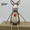 Elegant Table Decorations for Office Rustic Donkey Shelf Sitter Figurine, Hanging Leg Farm Animal Statue, Modern Interior Decoration Pieces Whimsical