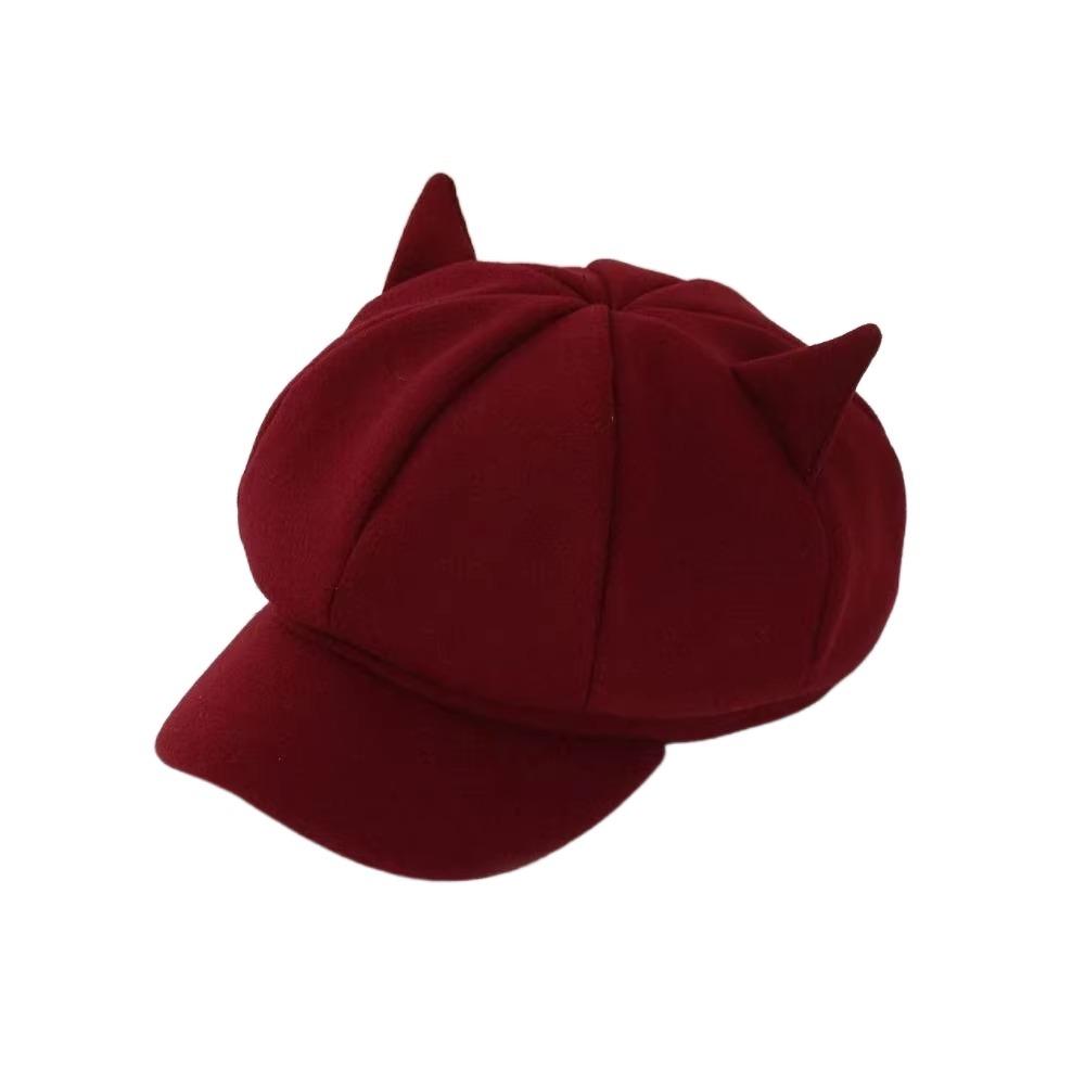 Регулируемая шапка с кошачьими ушками, милые кошачьи ушки, женская шляпа, ретро британский берет, шляпа художника