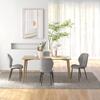 Set of 4 Modern Dining Chairs for Kitchen and Living Room with Flannel Upholstery, Grey