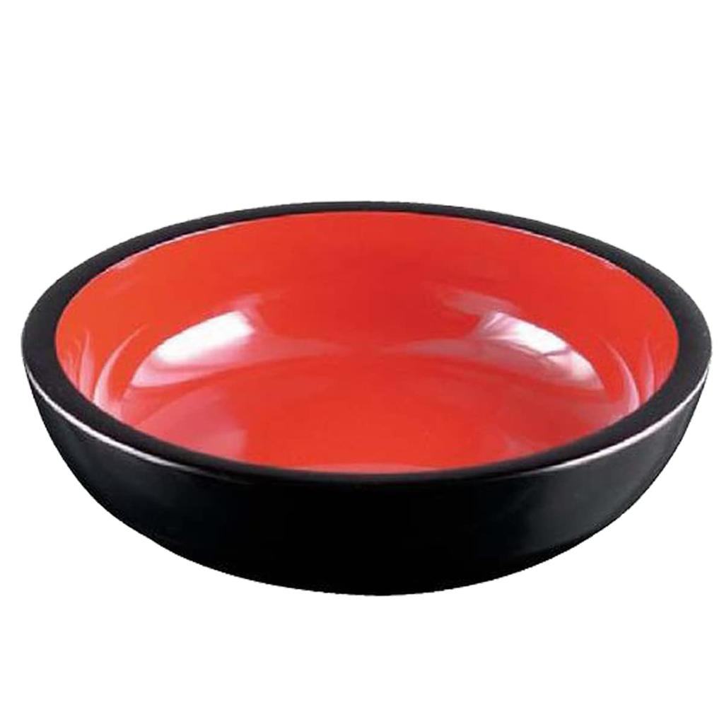 Soba New Kneading Red and Black 2 Shaku Diameter X Made In Japan J-Kitchens Dish, Bowl, Thick, Interior, (1.2 Ft) 35.8 9.5 Cm,