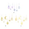 6Pcs Eid Mubarak Islamic Muslims Party Supplies Glittering Banners Star Moon Hanging Ornaments Ramadans Festival Decors
