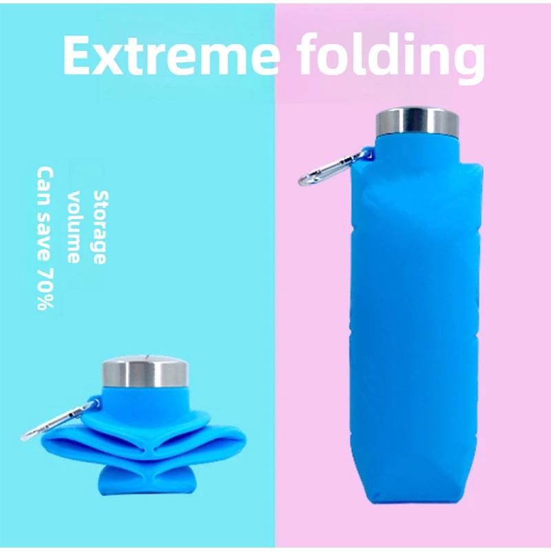 700Ml Silicone Folding Water Bottle Creative Outdoor Portable Stretch Cup Food Grade Outdoor Sport Water Bottle Foldable Cup