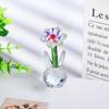 Round Base Crystal Flower Figurine Handmade Glass Flower Statue Crystal Sunflower Collectible  Wife