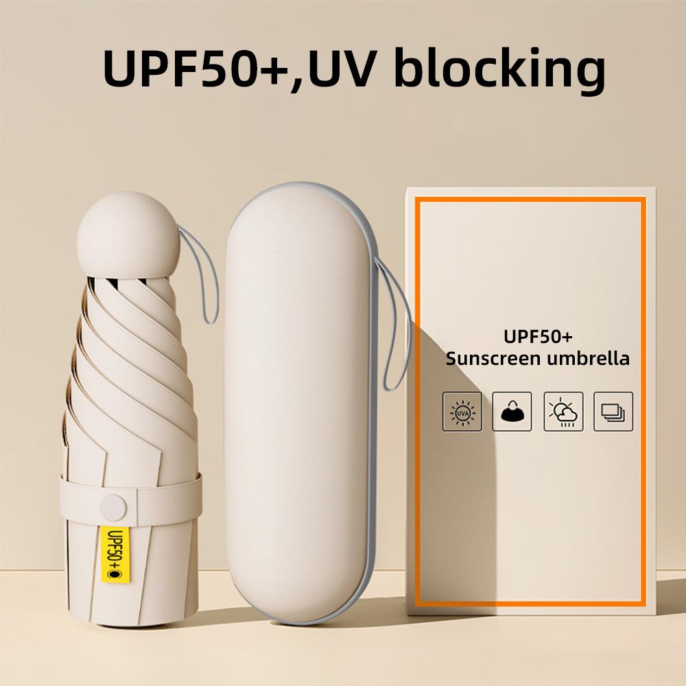 Капсульный складной легкий мини-зонт от солнца и дождя, двойной зонт с защитой от ультрафиолета, мини-пятикратный зонт, новинка