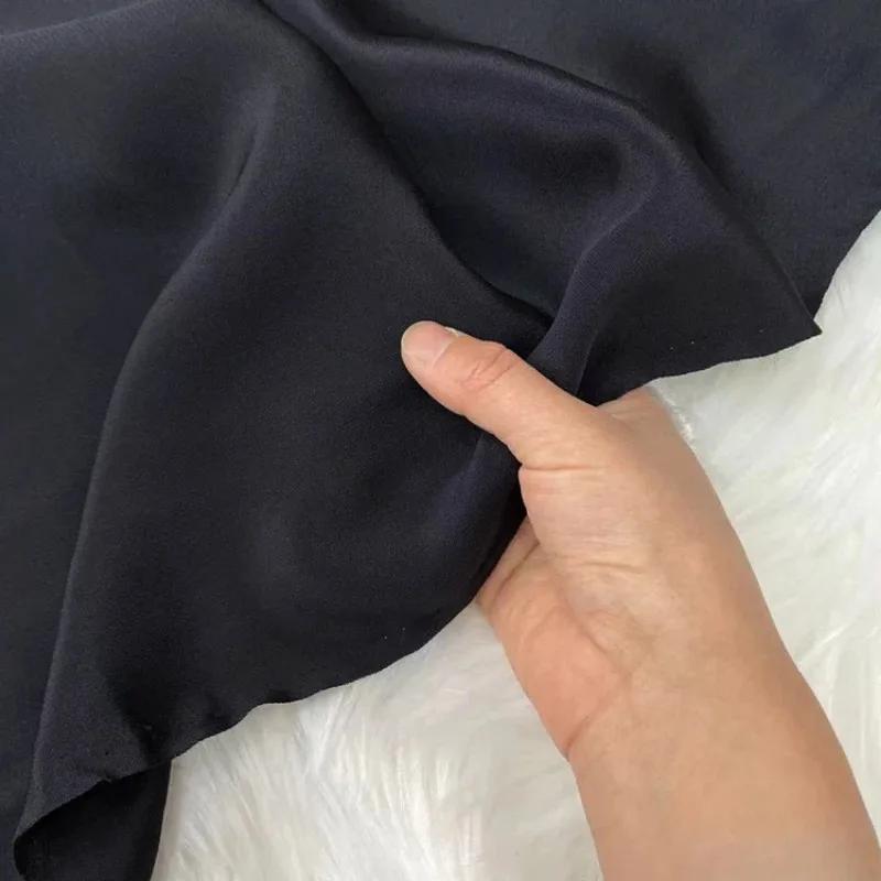 Однотонная 100% шелковая ткань Крэп де Шин 30 момми, тяжелый шелковый крэп, ткань для одежды, платьев, брюк
