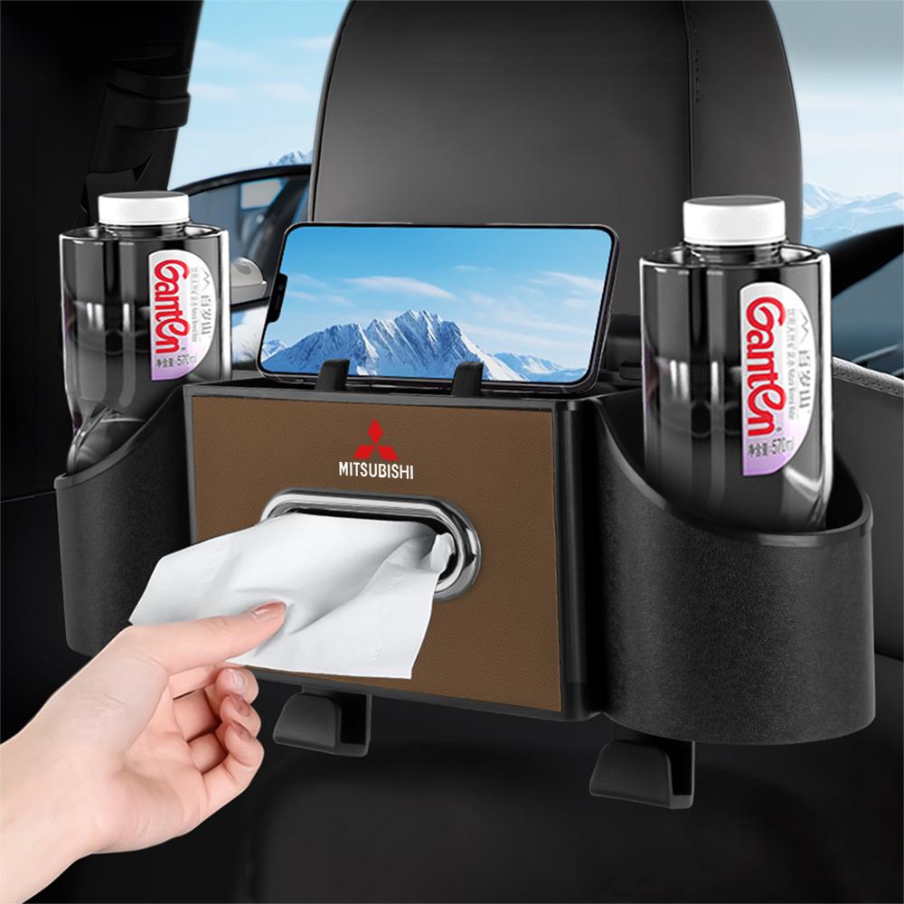 1pcs Car Accessories Tissue Bag Organizer Auto Tissue Boxes For Mitsubishi Ralliart Lancer EX Outlander ASX Competition Pajero