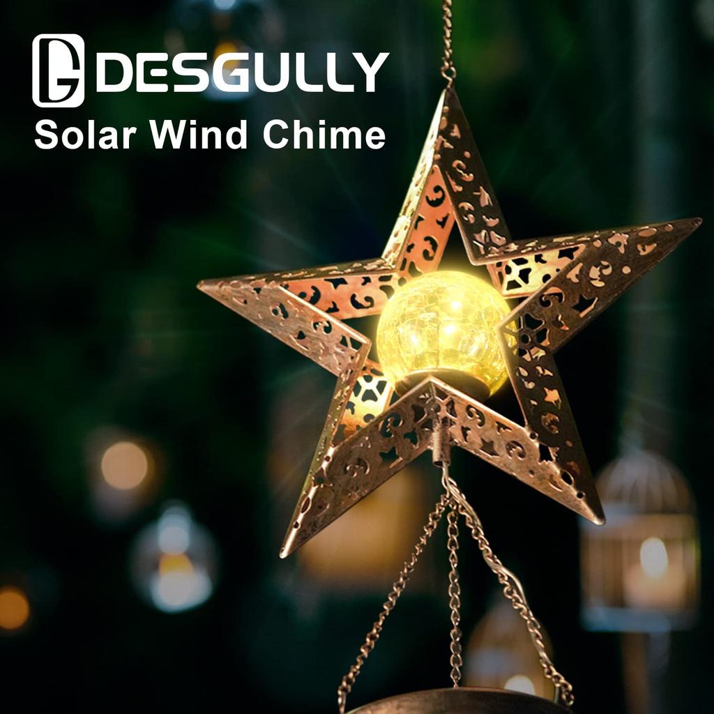 Уличные металлические колокольчики с луной, солнцем, звездами, колокольчики с солнечными лучами, уникальные ветровые колокольчики для улицы, водонепроницаемые колокольчики для домашнего декора