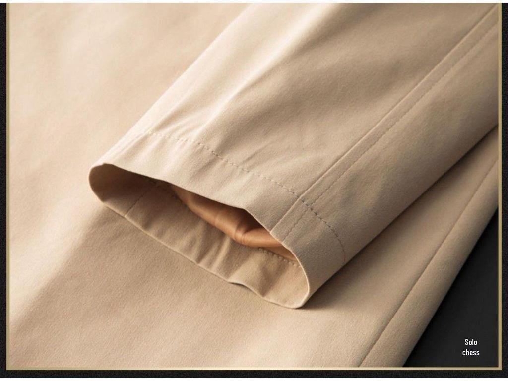 Мужской ветрозащитный плащ средней длины с лацканами: Легкая повседневная куртка свободного кроя для весны и осени