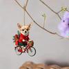 Yousheng Christmas Pendant Bright Color Christmas Theme Design Bike Dog Shape 2D Acrylic Xmas Charm Home Party Decor