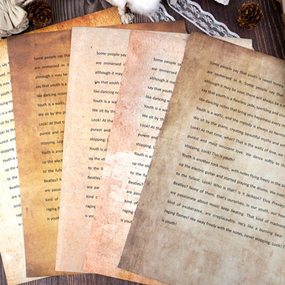 50 Sheets Classical Printing Paper Simple Pirate Scrolls Literary Scrapbook Letter Paper Envelopes