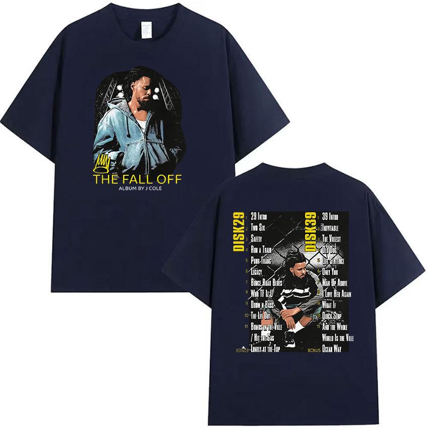 Rapper J.Cole The Fall Off Tour Album 2026 T Shirt Unisex's Vintage Gothic Short Sleeve T-Shirt Hip Hop Oversized Cotton T-shirts