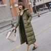 Cotton-Padded Jacket Women's New Style Korean  Mid-Length Over-The-Knee Cotton-Padded Jacket With Hooded Padded Jacket