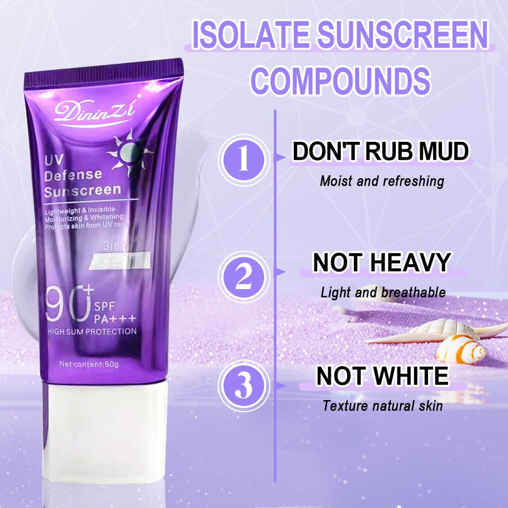 Sunscreen SPF90+++ Whitening Sunblock Face and Body Cream Sunscreen Kid for Oily Skin Waterproof and Sweatproof UV Defense Protection 50g