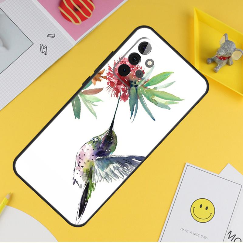 Чехол для телефона с изображением колибри для Samsung Galaxy A53 A33 A13 A12 A32 A52 A14 A34 A54 A15 A25 A35 A55 A71 A51