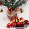 Christmas Ball Ornaments 24pcs Tree Decorations Hanging Red Plastic Pendant For Holiday Wedding Party Decor Festival Atmosphere