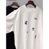 Fat Sister 100.00kg Plus size Korean Series Cartoon Embroidery Age-Reducing Short sleeve Top Women Summer Half Sleeve Slimming Overfit t-shirt