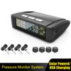 Tire Pressure Monitoring System Tyre Temperature Monitor Solar/USB Powered Car TPMS Auto Security Alarm Systems