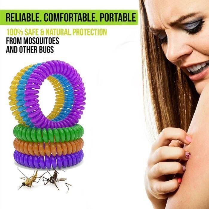 Pest Repellent, Natural Mosquito Repellent Bracelet, 10 Pieces, Waterproof Spiral Wristband - RN[B8947019]
