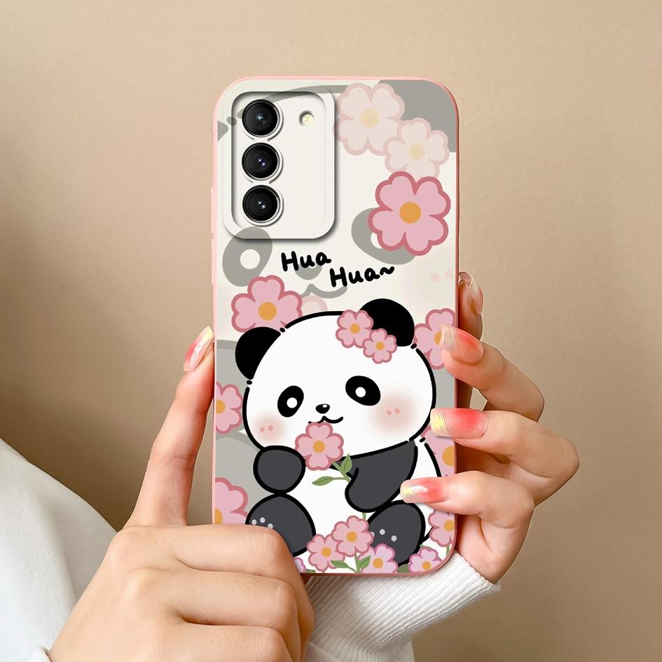 Phone Case For Samsung S21 S20 FE M13 M14 M32 Note 20 M53 Back Cover Pretty Flower Coloured Drawing Shockproof Soft Silicone Housing Capas For Samsung