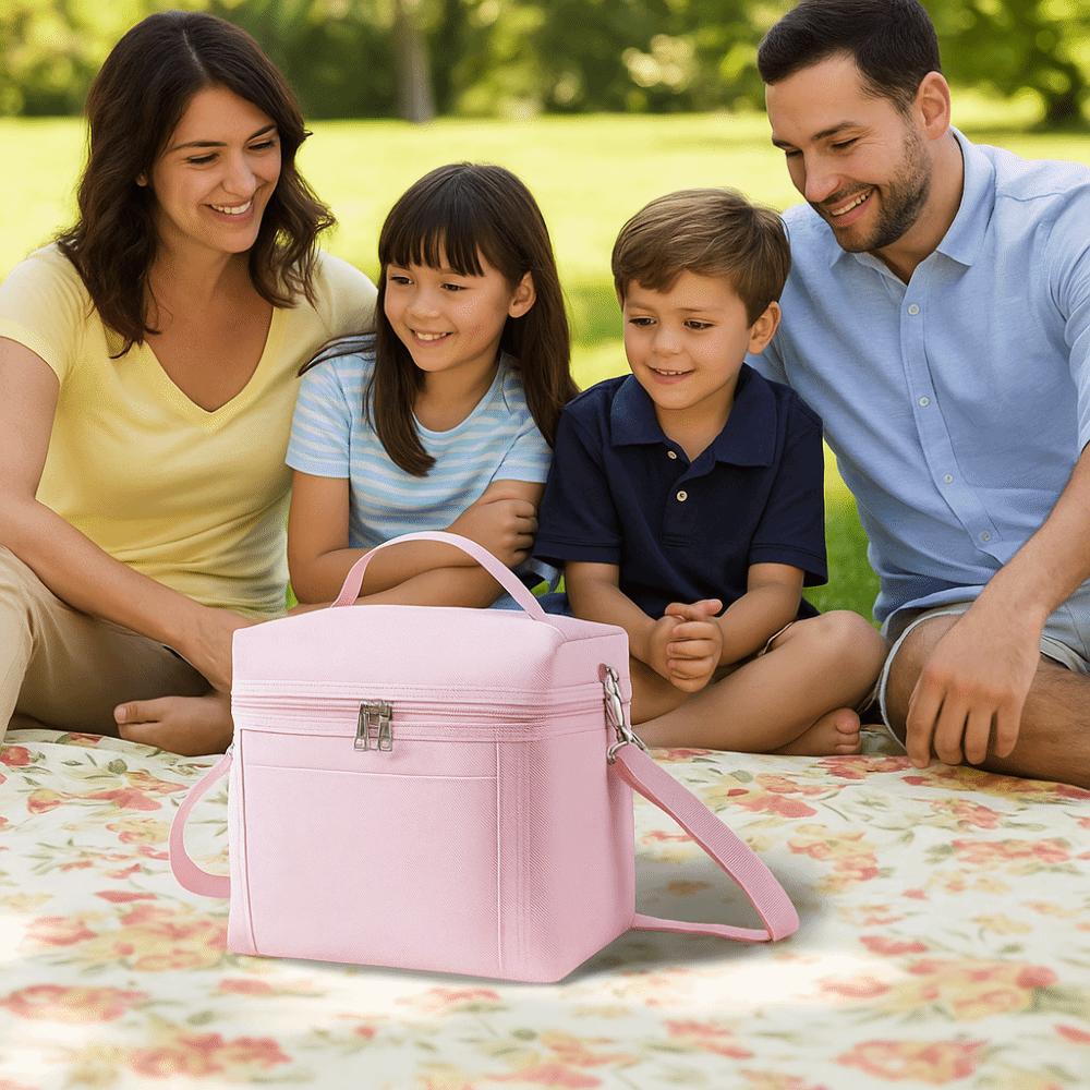 Large Capacity Insulated Lunch Bag Adjustable Shoulder Strap Food Tote Bag Picnic Bag  Lunch