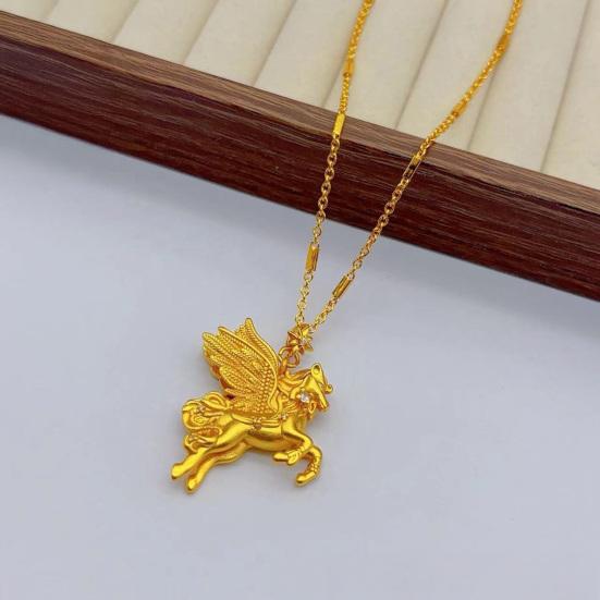 Кулон-ожерелье Пегас Золотистый Цвет Крылатый Конь Мифологический Символ Силы Свободы Летающая Лошадь Украшение Подарок для Женщин Мужчин