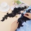 GORGECRAFT 2 шт. Черные 3D Цветочные Кружевные Аппликации Вышитые Цветы Нашивки Цветочные Нашивки с Вышивкой Кружевом для Свадебного Платья Одежды Воротника