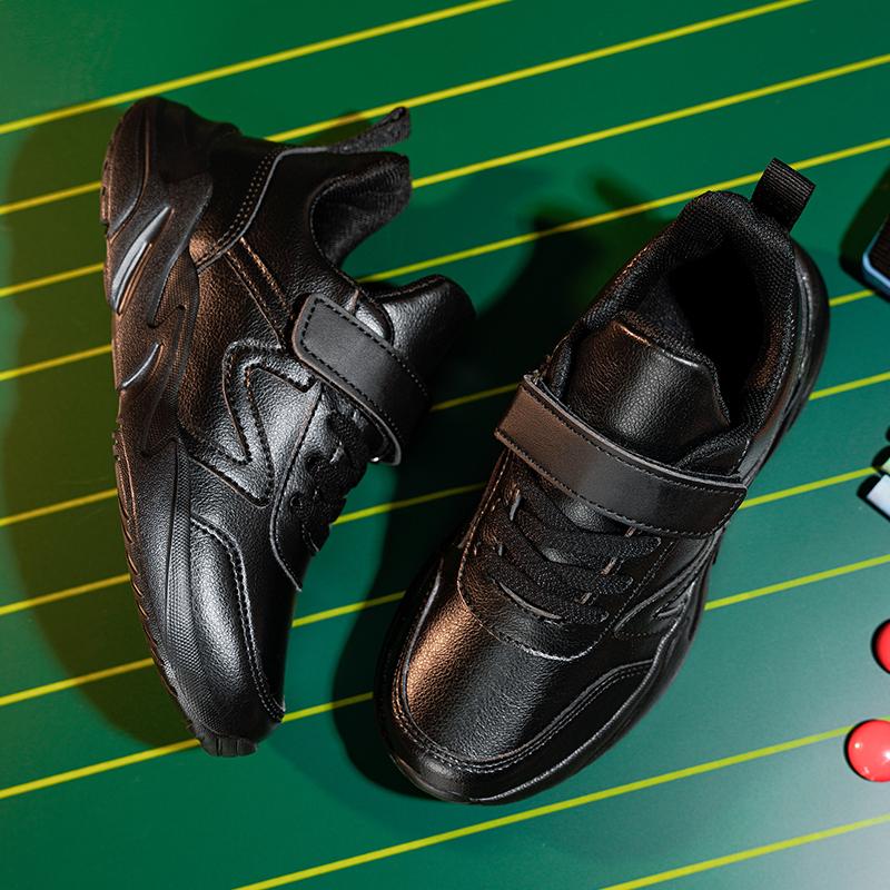 Черная детская спортивная обувь, легкие повседневные кроссовки на плоской подошве для детей, мальчиков, для бега на открытом воздухе, нескользящие детские теннисные кроссовки