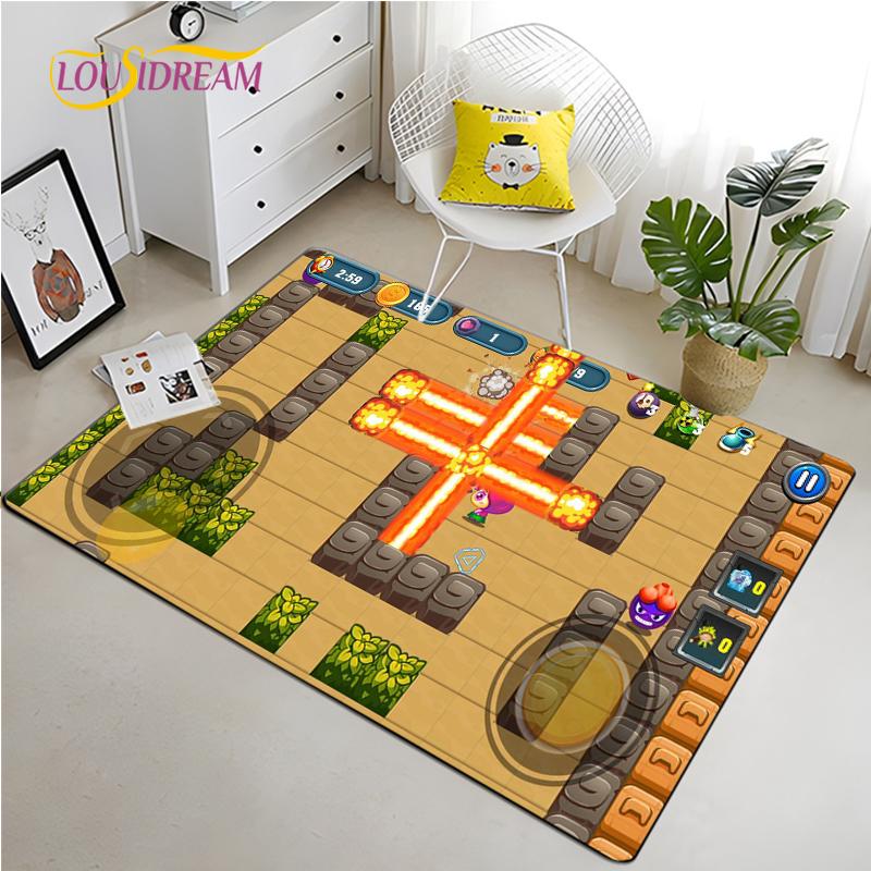 Retro Game Carpet for Living Room Bedroom Rug Kitchen Kids Door Unslip Floor Mats Birthday gift photography props Alfombra Rug