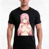 Zero Two Tshirt Summer Casual Cotton Tee Oversized Streetwear Tops Vintage Graphic Print Loose Fit Short Sleeve