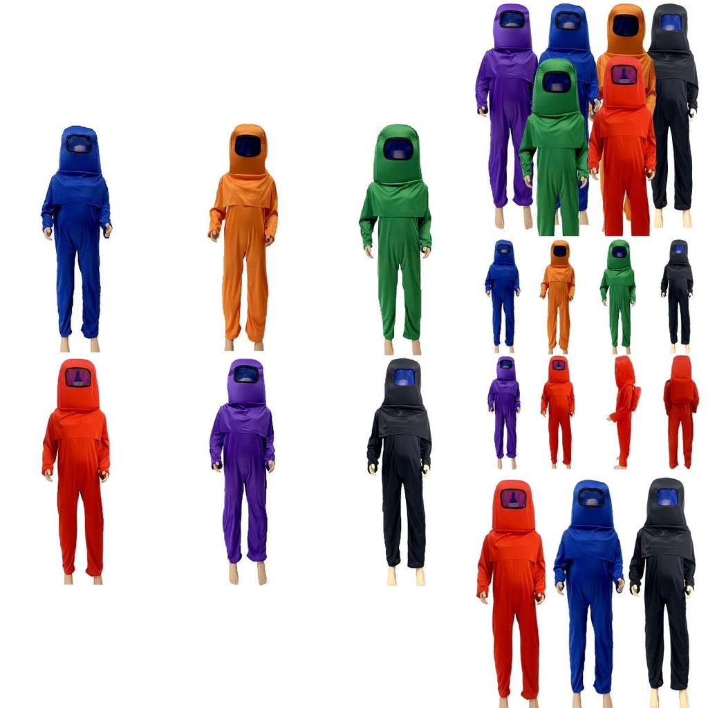 Kids 3pcs Among Us Cosplay Costume Children Halloween Party Show Sets Jumpsuit