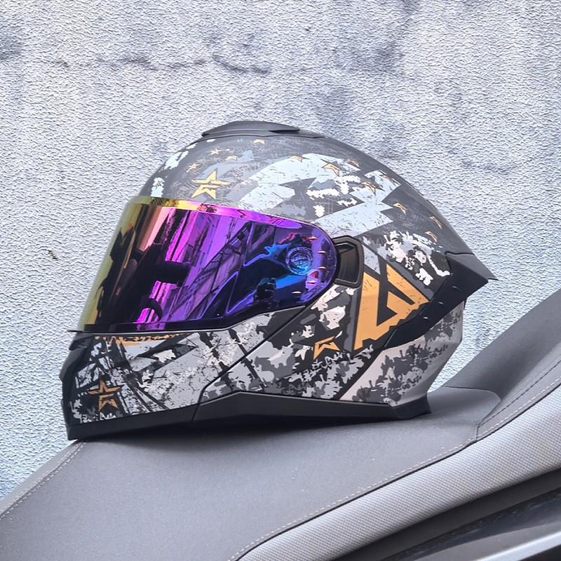 DOT ECE Certified Full Face Motorcycle Helmet Men Women Flip-Up Design ABS Shell All Season Use