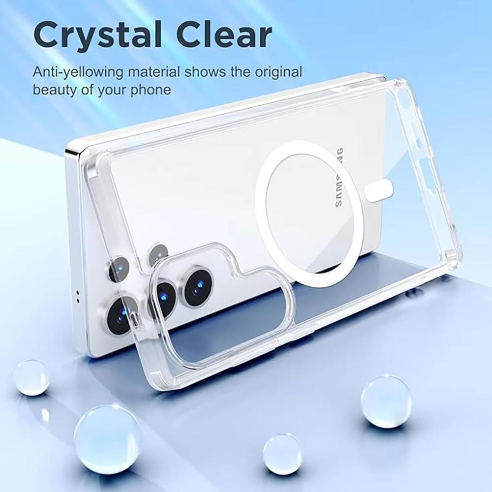 Clear Acrylic Phone Case For Samsung Galaxy S26 Ultra S25 S24 S23 S22 Plus FE S25 Edge Magnetic Charge Slim PC Shockproof Cover