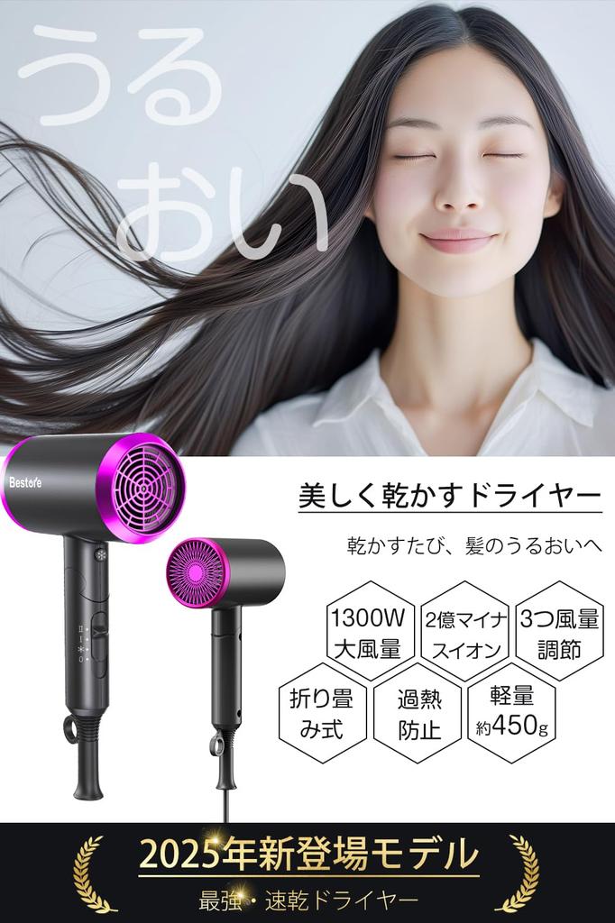 Large Air Volume Latest Improved Hair High Concentration of Negative 3 Levels of Air Portable Constant Temperature Hair Overheat Comes with For Home