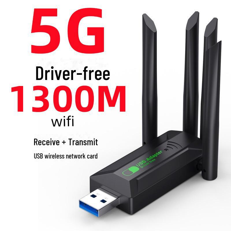 Беспроводной сетевой USB-адаптер 5G Gigabit для компьютеров и ноутбуков без драйверов