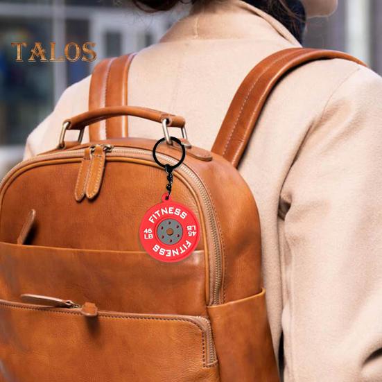 Фитнес-брелок-подвеска из резины и металла для тренировок, штанги, тяжелой атлетики, тренажерного зала, брелок для ключей, напоминание о подарке