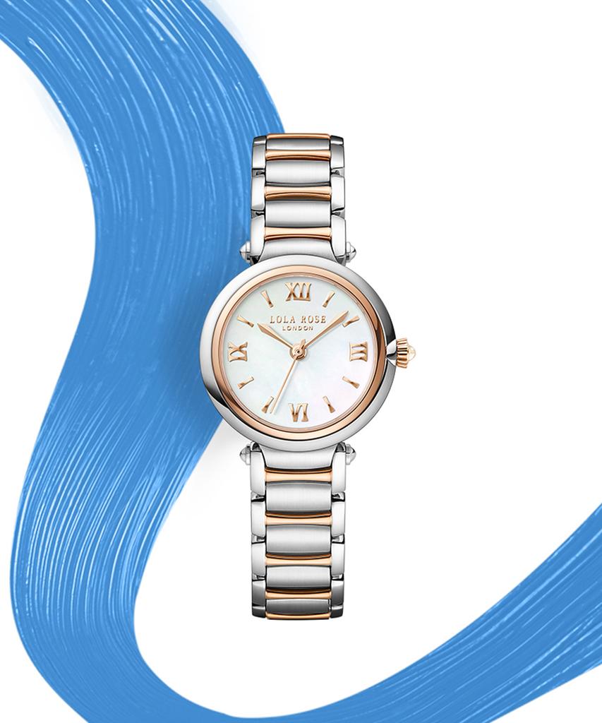 Lollalojeu Arch Bridge Mother-Of-Pearl Women'S Two-Tone Metal Fashion Watch