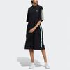 adidas Оригинальное платье Ryv Повседневное Дышащее А-силуэта С круглым вырезом С коротким рукавом Платье Женские платья Черное H39023