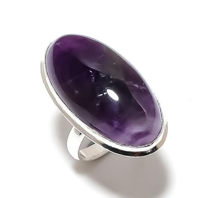 Кольцо с драгоценным камнем Sage Amethyst, ручная работа, стерлинговое серебро 925 пробы, размер 9 p8R84