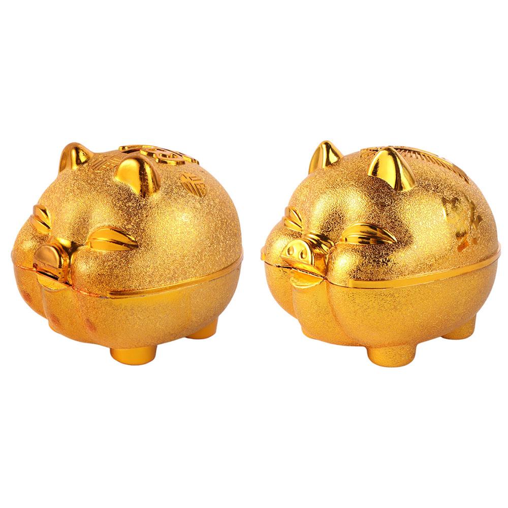 Plastic Pig Plastic Piggy Bank Gold Pig Coin Saving Box Decorative Pig Money Jar Home