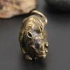 Миниатюрная статуэтка lucky rhino из чистой меди, фигурки, украшения для стола, винтажная статуэтка животного из латуни, украшения для дома, поделки