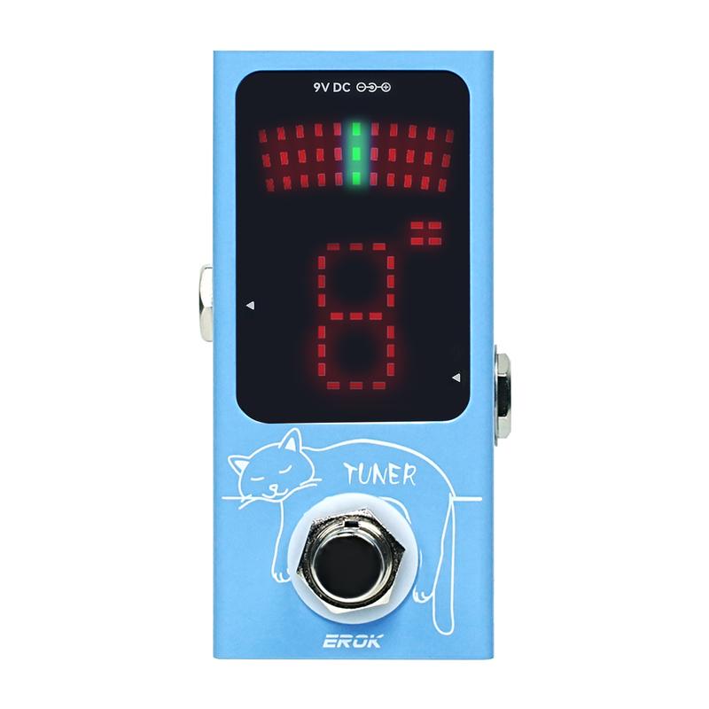 EROK Mini Chromatic Tuner Pedal Effect LED Display True Bypass Guitar Tuner for Guitar Bass Accessories Musical Instrumen