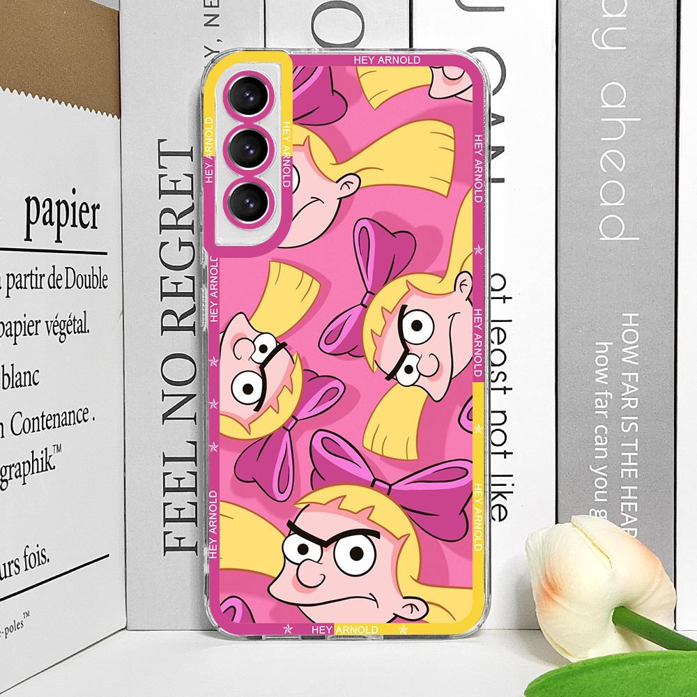 Привет A_Arnolds Helga Мультяшный чехол для телефона Samsung Galaxy S22 S23 S24 S20 Plus Ultra S21 FE S25 5G Прозрачный мягкий чехол Fundas