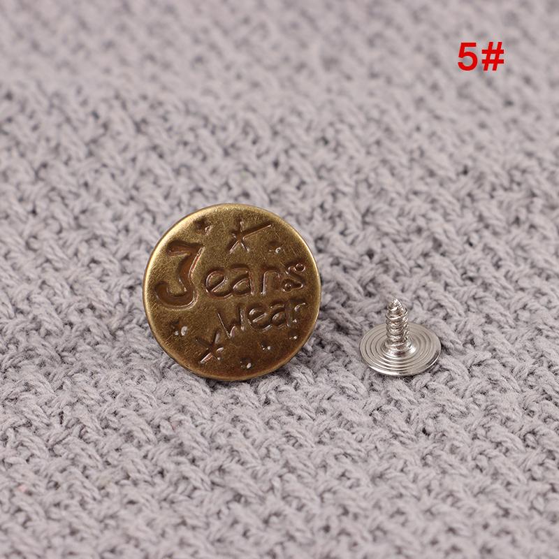17Mm Jeans Snap Fastener Sewing-Free Button With Screw Pants Change Waist Size