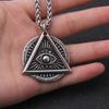 Masonic Eye of Providence Freemason Evil Eye Necklace In Stainless Steel Talisman Sign Medallion Punk Style Gifts Jewellery