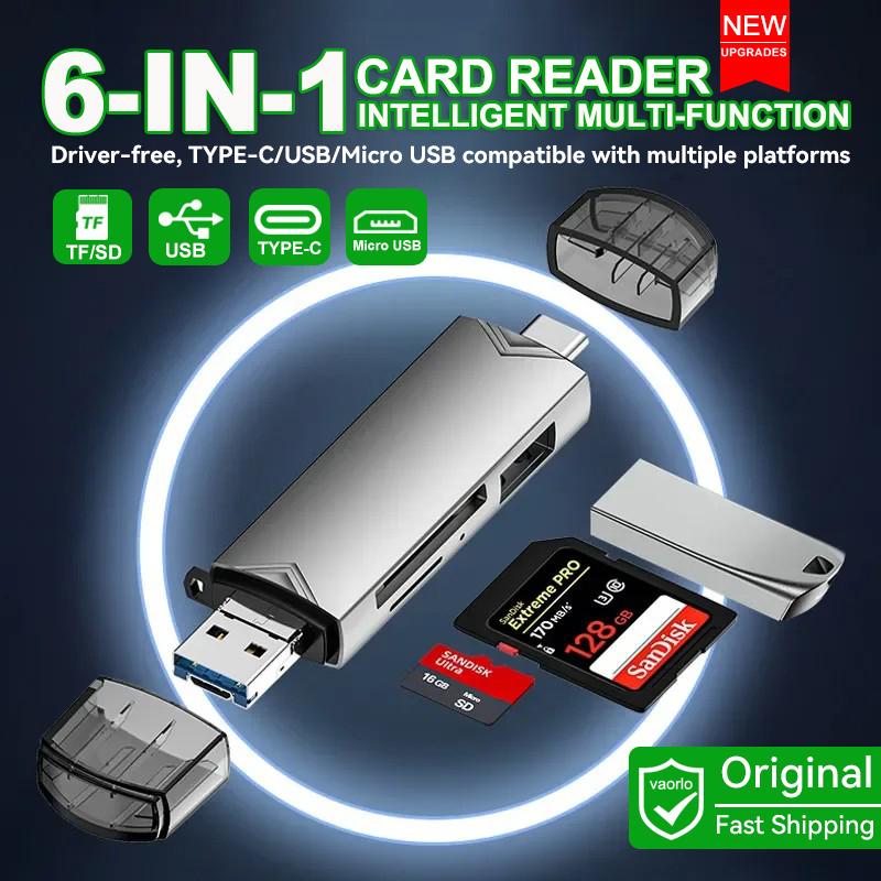 6-в-1 OTG Многофункциональный USB 3.0 Картридер U-диск TYPE-C/USB/TF/SD Флеш-накопитель Карта памяти для Адаптера Телефона Ноутбука Компьютера
