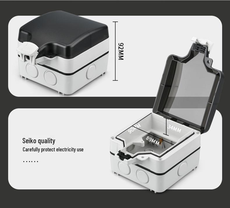 British Outdoor Waterproof IP66 Socket, European/German Standard Waterproof Box