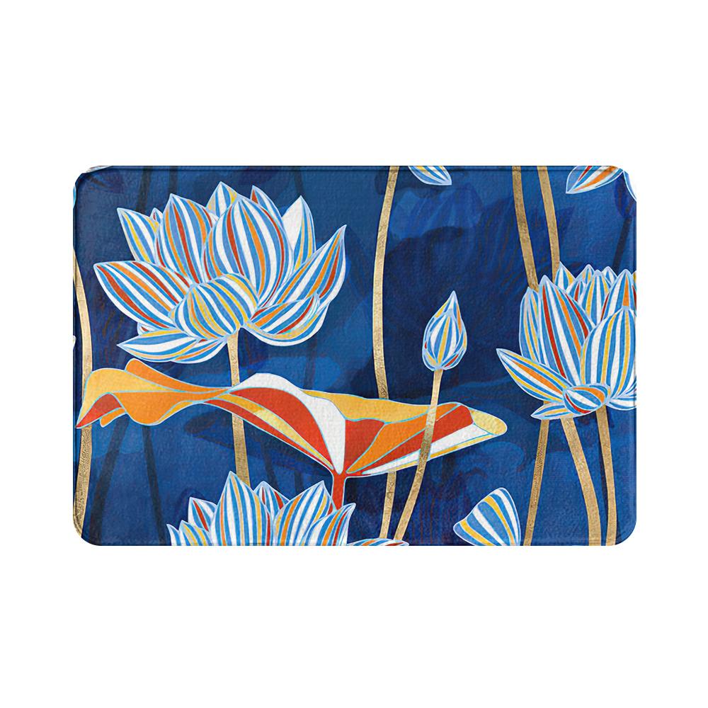 Нескользящий замшевый ковер с цветочным растительным пейзажем, дверной коврик, дверной коврик, напольный коврик для кухни, гостиной, ковер