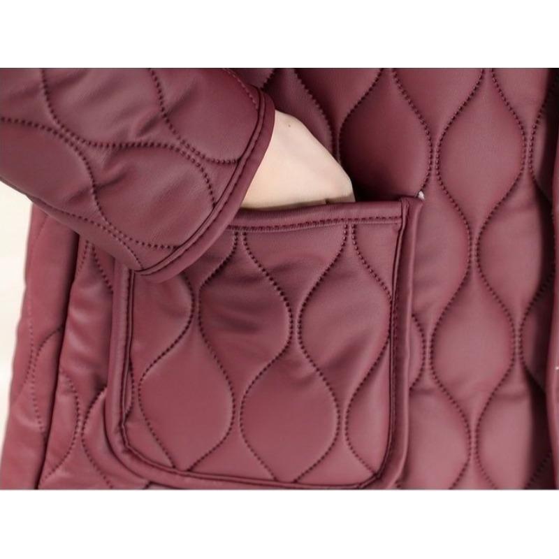 Осень-зима для женщин среднего возраста плюс бархатное теплое пальто средней длины свободного покроя из кожи кожаная куртка для мам повседневная куртка