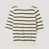 [shs Miss] Square Neck Stripe Knit Sskpop22240 Br